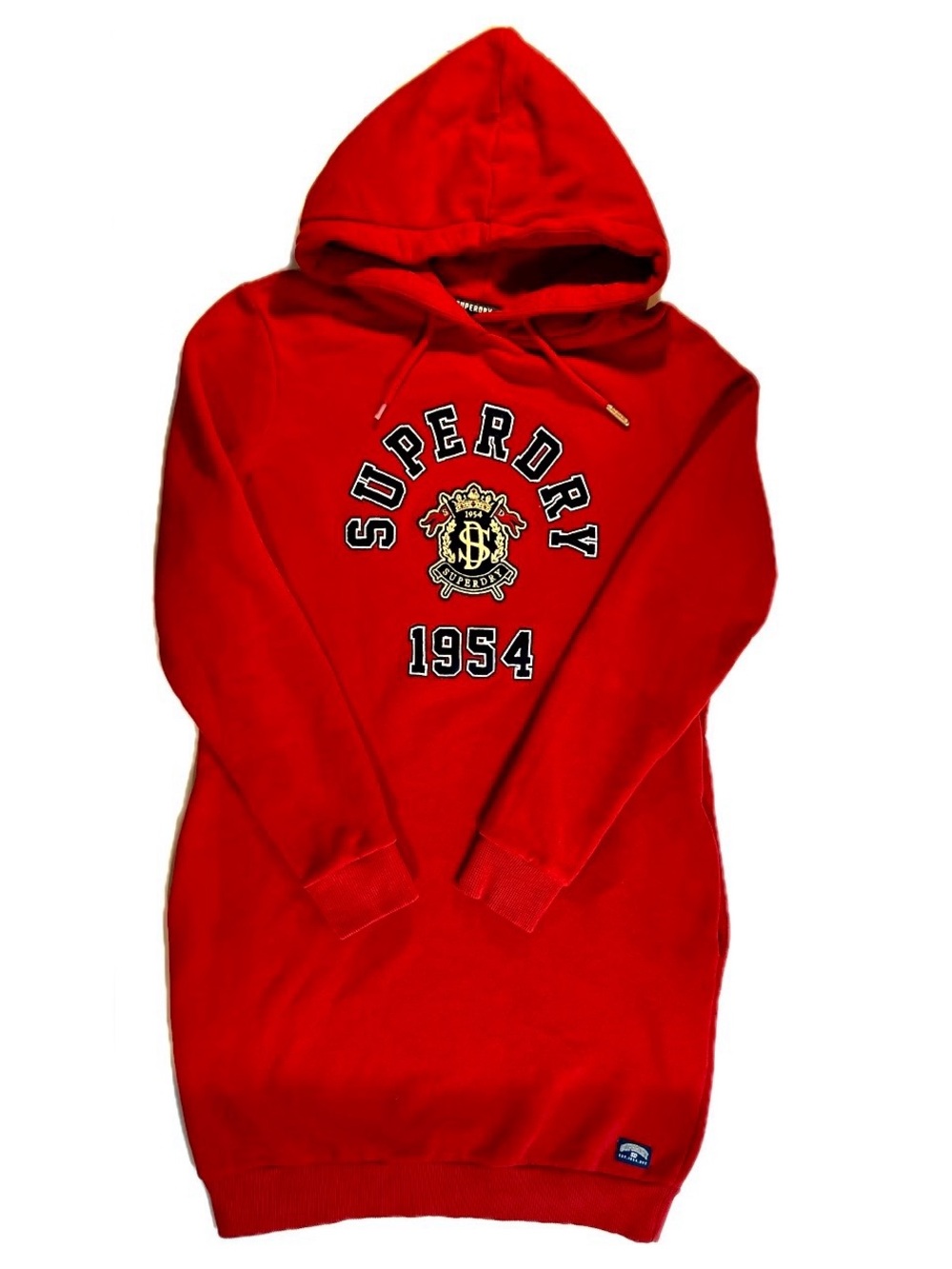 Superdry Red Crewneck Hooded Sweater Dress Size 6 Price $45
